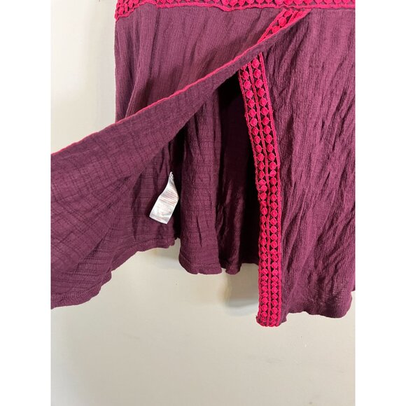 Retro Floral Tank L Purple Chevron Boho Hippie Indie Folk Colorful - Picture 6 of 9